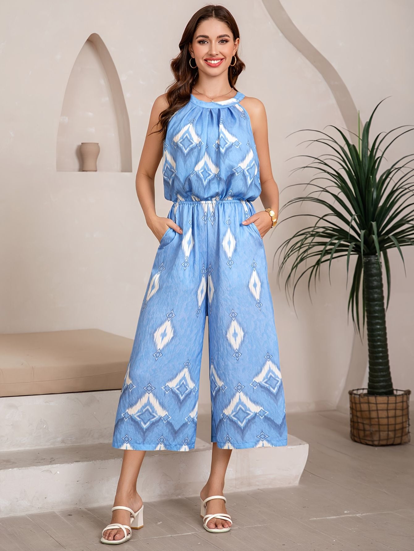 Ärmlös Jumpsuit Mönstrad Vida Ben