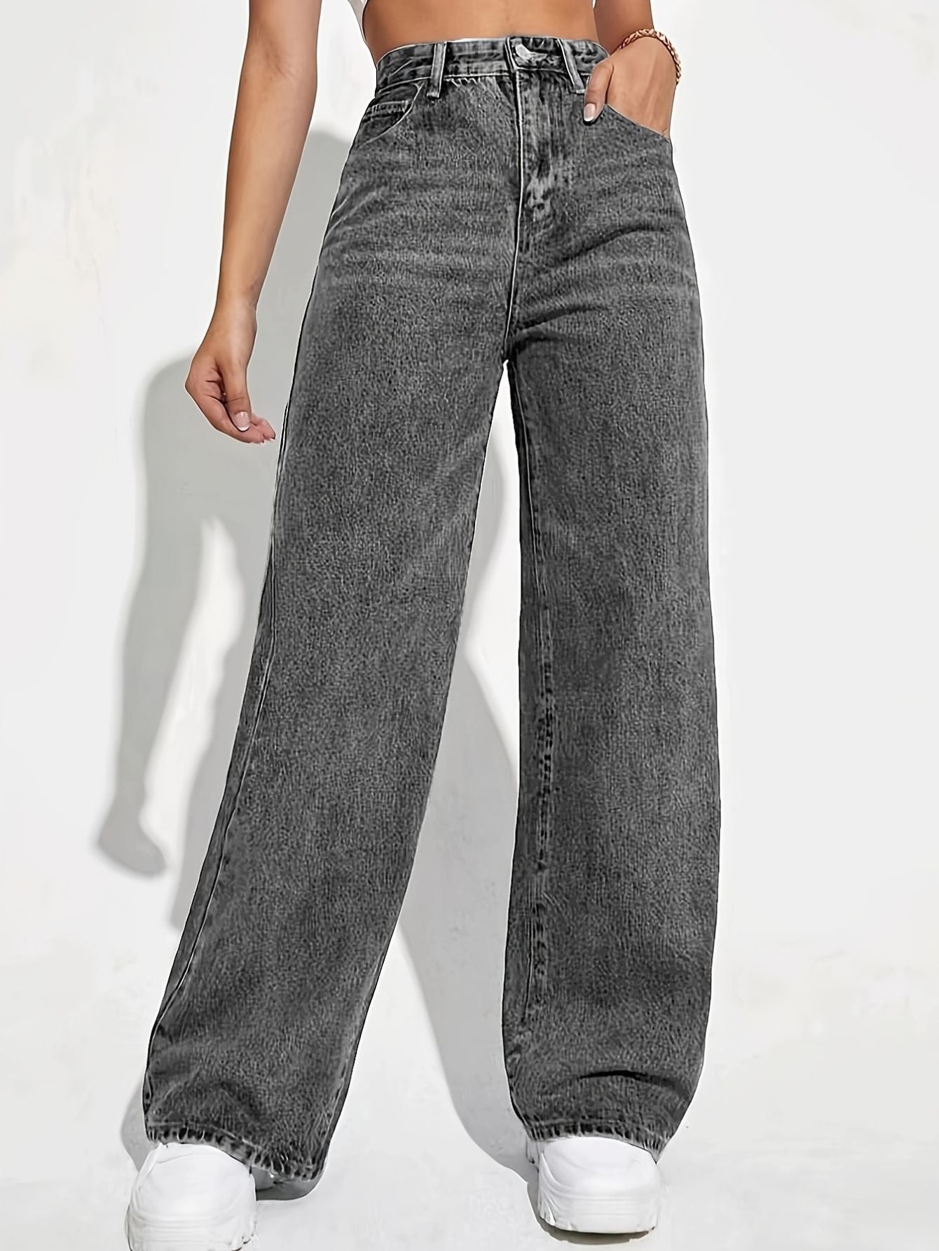 Högmidjade Jeans Rak Ben