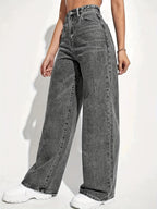Högmidjade Jeans Rak Ben