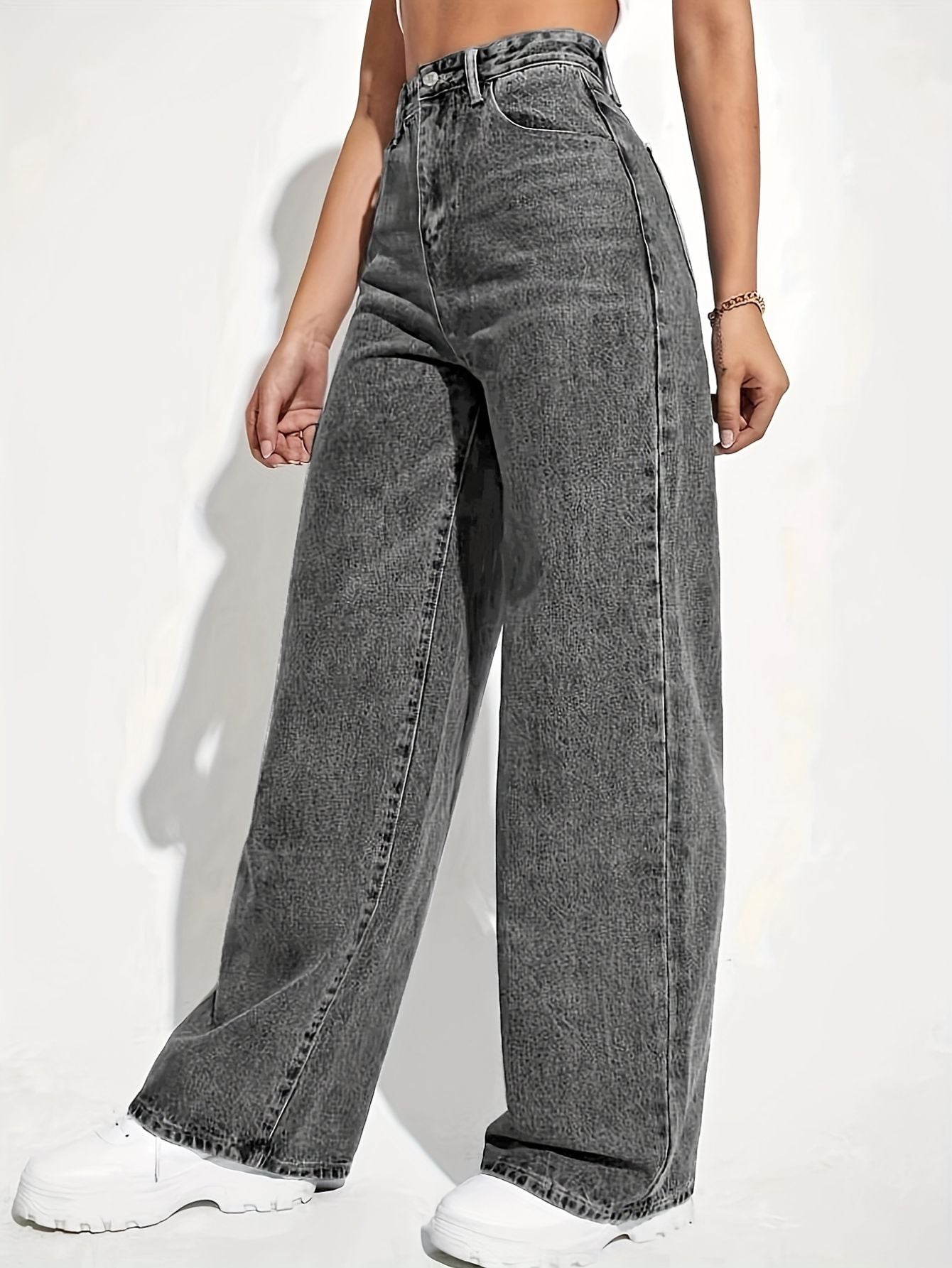 Högmidjade Jeans Rak Ben