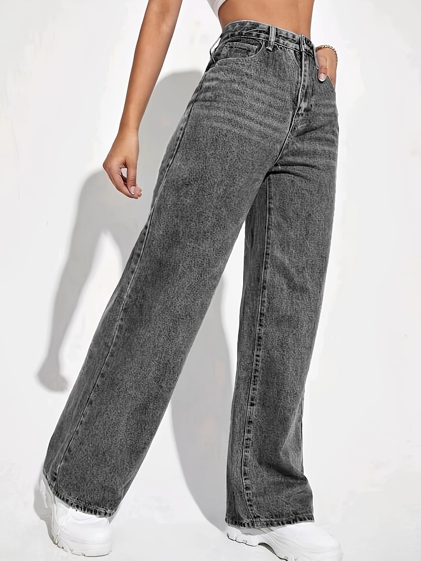 Högmidjade Jeans Rak Ben