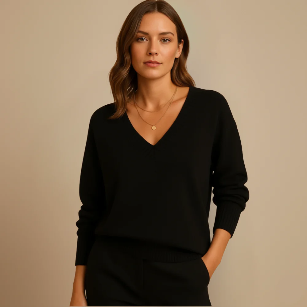 Damtröja med v-ringning