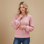 Damer stickad överdimensionerad tröja