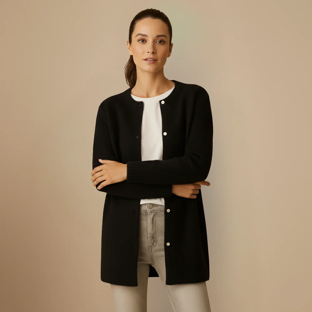 Kvinnors stickad knäppt kofta