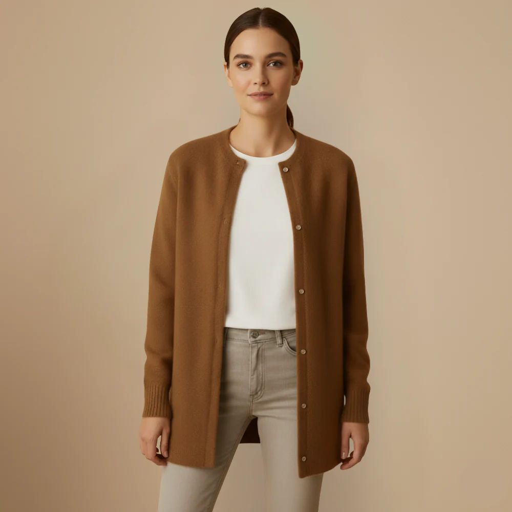 Kvinnors stickad knäppt kofta