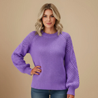 Damer stickad överdimensionerad tröja