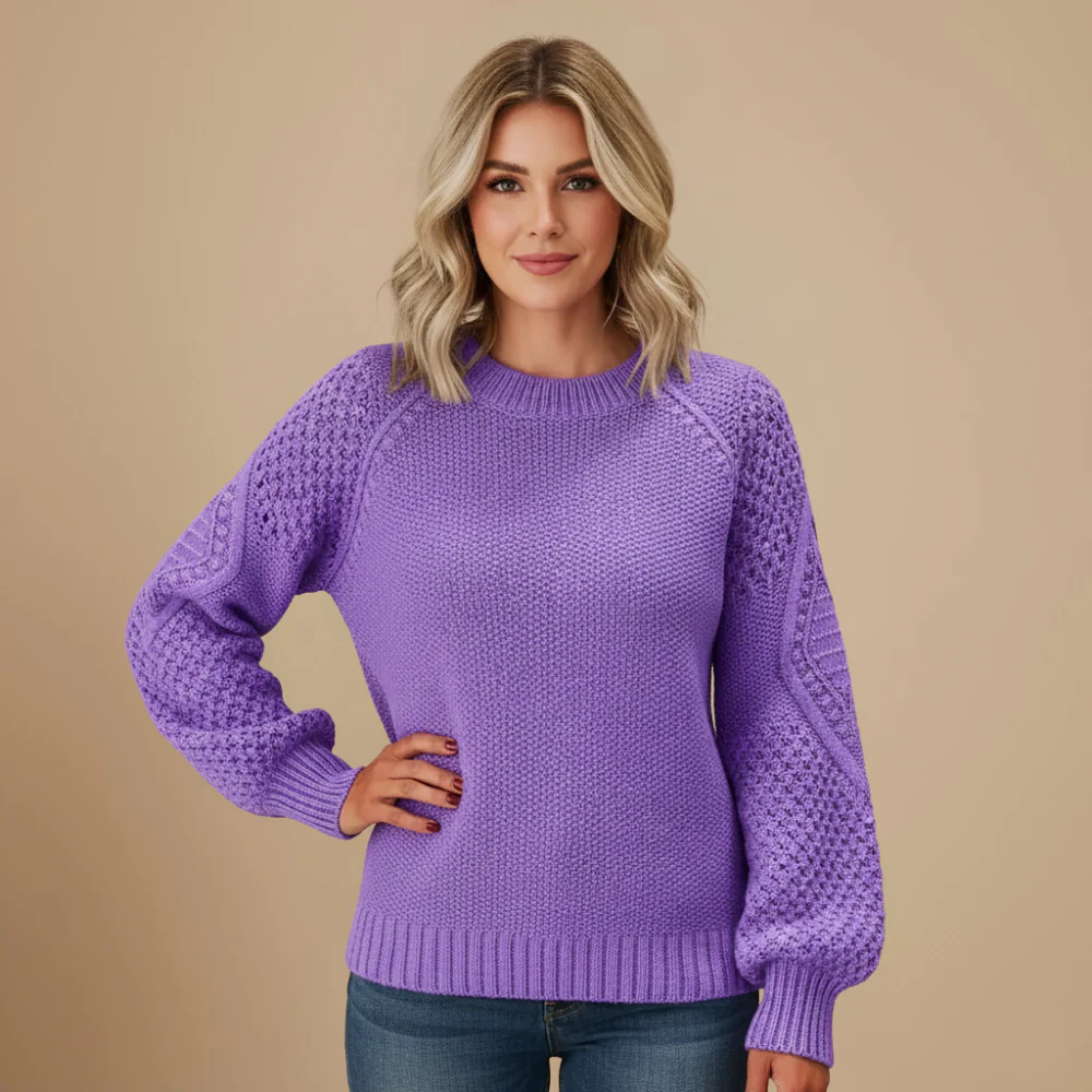 Damer stickad överdimensionerad tröja