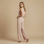 Kvinnors ankelånga ärmlösa jumpsuit med vida ben