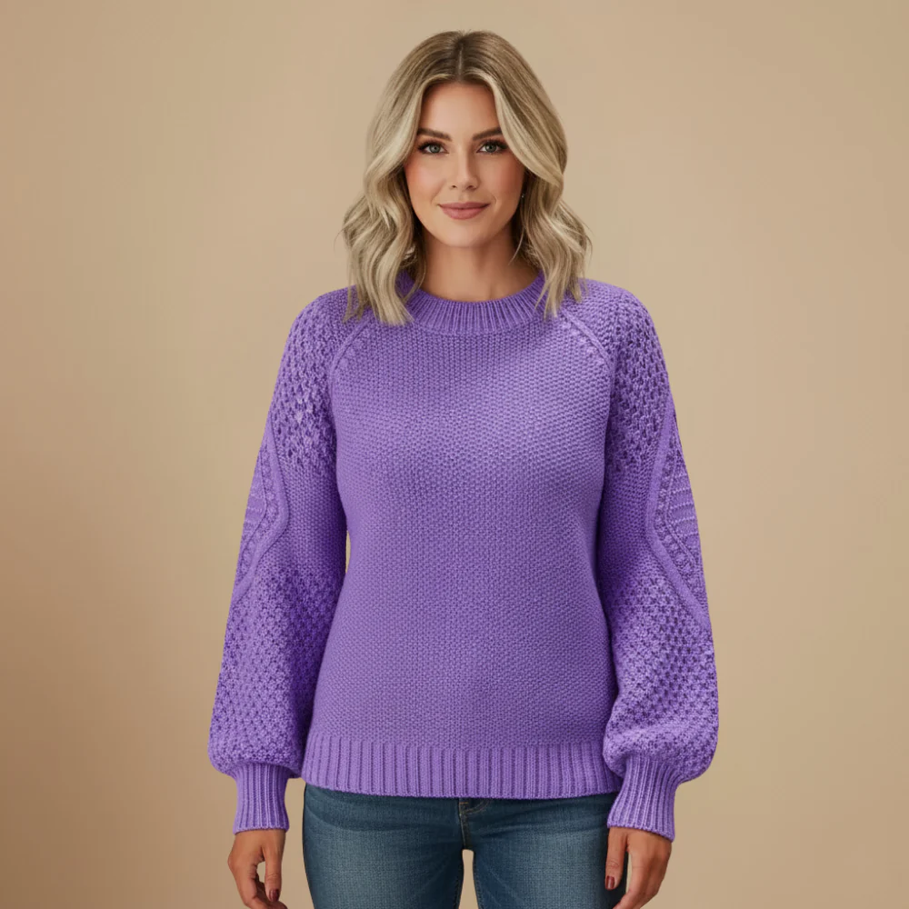 Damer stickad överdimensionerad tröja