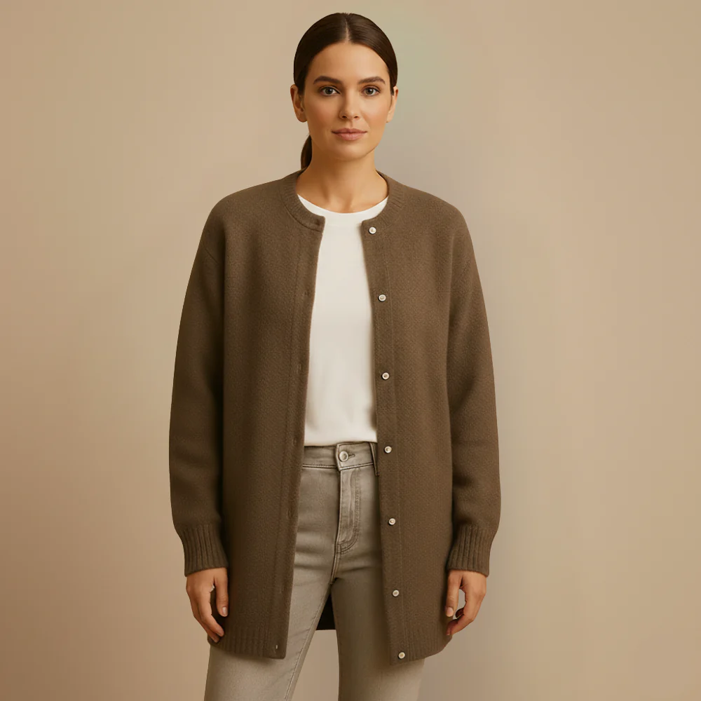 Kvinnors stickad knäppt kofta