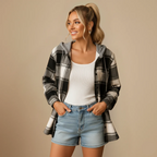 Damer vinterjacka med knappar – löst sittande