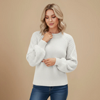 Damer stickad överdimensionerad tröja